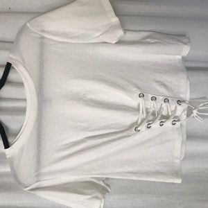 White Cropped Tee